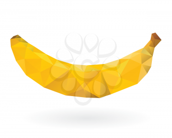 Banana isolated lowpoly design vector illustration.