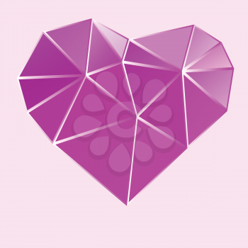 Purple heart low poly design vector illustration.
