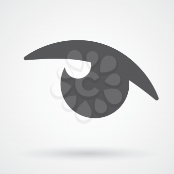 Eye symbol icon flat black and white design vector illustration.