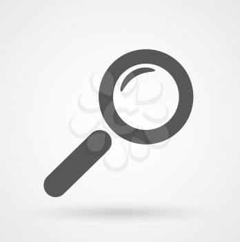 Magnifier glass icon flat black and white design vector illustration.