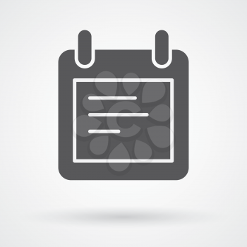 Notes icon flat design black and white vector illustration.