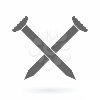 crossed industry nails icon vector illustration