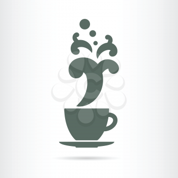 coffee cup with curly as coffee time icon vector illustration