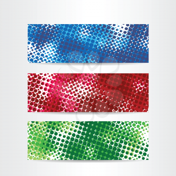 abstract color halftone web header banner vector illustration