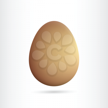 single brown egg isolated vector illustration