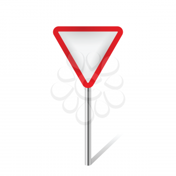 give way traffic sign isolated vector illustration