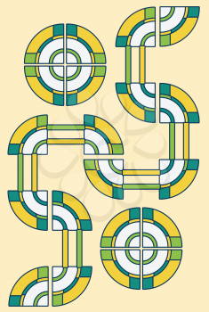 abstract yellow green road circles background vector file
