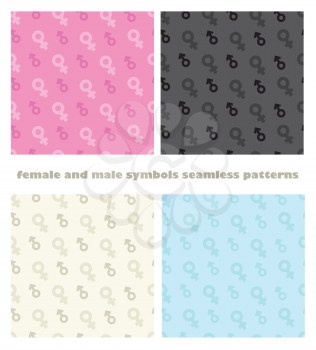 abstract decorative male female symbol seamless pattern colored background vector design