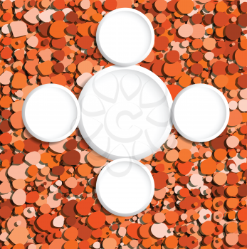 abstract orange bubbles with round text place vector design background