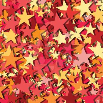 red orange yellow random stars anstract creative vector design background illustration