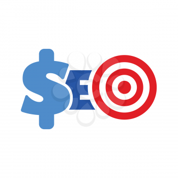 word seo target symbol website optimization monetization concept vector illustartion