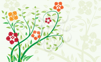 foliage flower bright green colors summer floral vector background