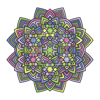 abstract color flower mandala design vector