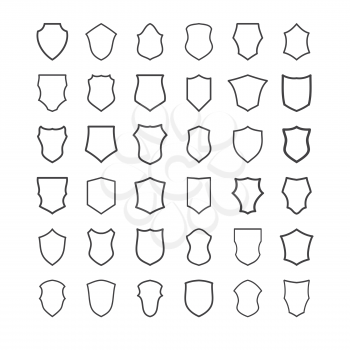 set of shield symbol template vector icons