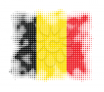 Belgium flag symbol halftone vector background illustration