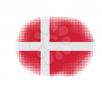 Denmark flag symbol halftone vector background illustration