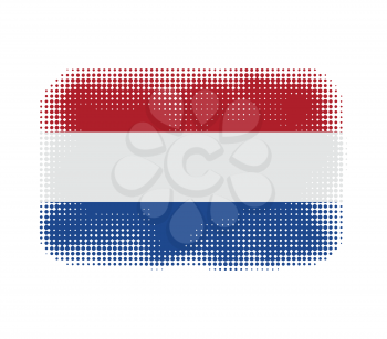 Holland flag symbol halftone vector background illustration