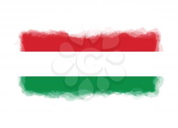 Hungary flag symbol watercolor style vector background illustration