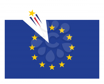 one star flying out from europian union flag vector illustration