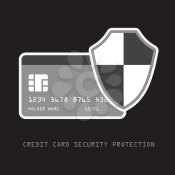 credit card security protection abstract vector illustration dark background