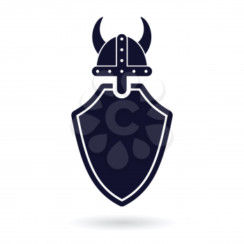 viking shield protection abstract vector logo illustration