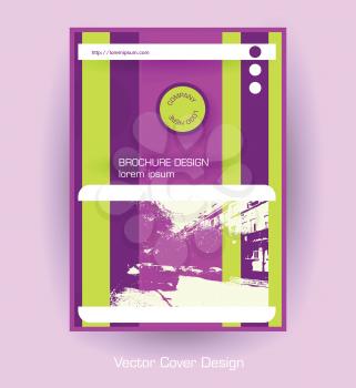 company brochure cover purple template design vector illustration