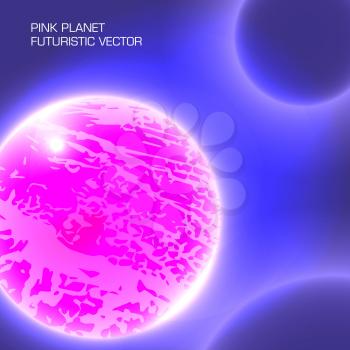 pink planet futuristic abstract vector background