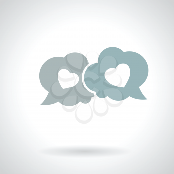 conversation speech bubble with hearts vector illustration
