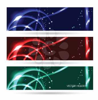 colored headers set abstract vector illustration