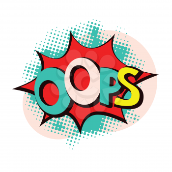 oops pop art style abstract vector illustration