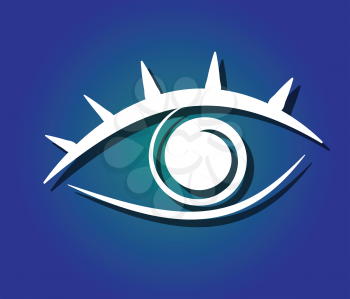 eye symbol on blue background abstract vector illustration