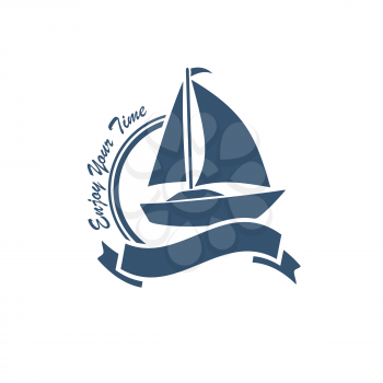 yacht symbol vector emblem illustration