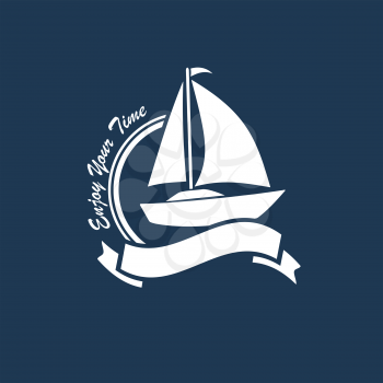 yacht symbol vector emblem illustration