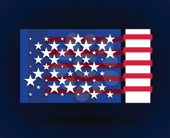 american flag style flyer with stars abstract vector illustration