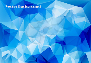 low polygonal blue abstract vector background illustration
