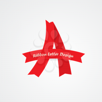 A letter design from red ribbon abstract vector illustration