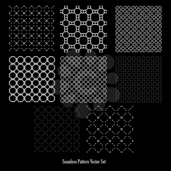 seamless pattern set abstract forms design on dark background vector illustration