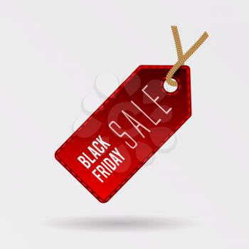 Black Friday sale promo text on sale tag symbol discount advertising vector illustration
