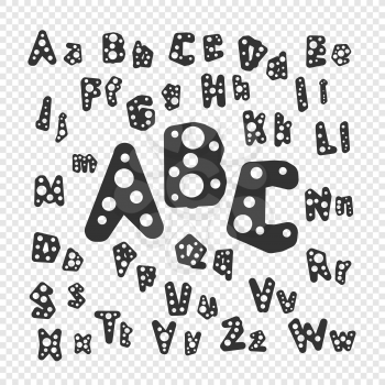 all english letters with circles abstract lettering design vector illustration set