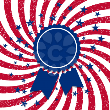 American flag style badge. Vector illustration. Celebration emblem, label, sticker template.