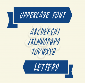 Uppercase english alphabet letters. Handwritten font character symbols. Vector illustration. 