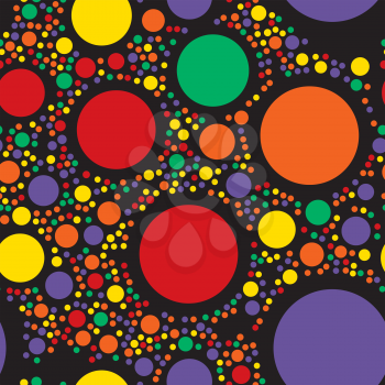Circles seamless pattern. Color dots abstract background. Vector illustration. Rounds decoration backdrop.