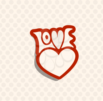 Love retro emblem. Vector illustration badge. Romantic label design template. 
