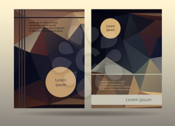 Booklet layout templates. Promotion page design. Vector illustration. Low polygonal brochure sample.