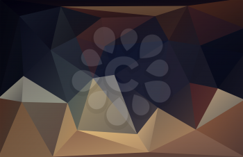 Low polygonal dark pastel background. Vector illustration. Triangular gradient shapes decorative pattern. 