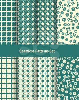 Seamless patterns set in oriental style. Vector ilustration. Decorative arabil decor template.
