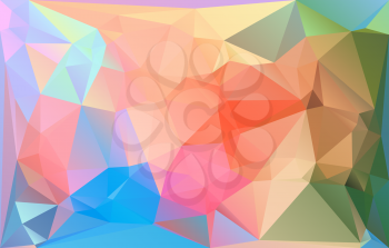 Triangle mosaic low polygonal abstract background. Vector illustration. Colorful polygon gradient futuristic horizontal pattern.
