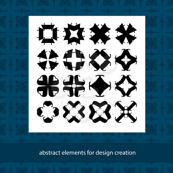 Stylish creative geometric vector signs. Abstract elements for design ideas. Suits for branding logo or patterns.  Basic form templates for background and scrapbook creation.