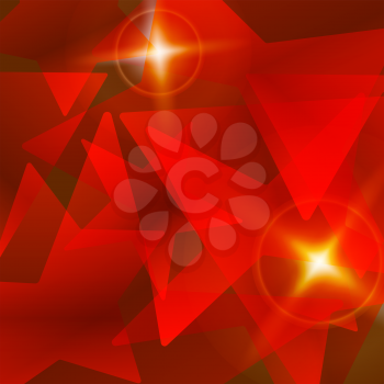 Abstract red shining star vector background. Magic fantasy elegant decoration.