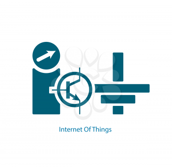 Internet Of Things from electrical transistor and grounding symbols. Modern consumer and industrial IoT technology sign vector illustration.